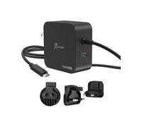 j5create JUP25102V - Adaptateur secteur - GaN - 102 Watt - PD 3.0, Smart IC - 2 connecteurs de sortie (USB-C) - noir