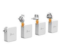 j5create JUP43130 - Adaptateur secteur - 130 watt - 5 A - PD 3.0, QC 4.0 - 4 connecteurs de sortie (3 x USB-C, USB type A) - blanc, gris Gris, Blanc G