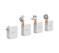 j5create JUP43130 - Adaptateur secteur - 130 watt - 5 A - PD 3.0, QC 4.0 - 4 connecteurs de sortie (3 x USB-C, USB type A) - blanc, gris