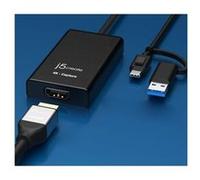 j5create Adaptateur de capture vidéo JVA11 – HDMI 4K – USB 3.2 Gen 1 USB‑C – Noir