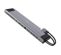 j5create Station d'accueil USB-C Dual 4K 60Hz 12-en-1 avec Slot M.2 | Double affichage 4K60, SSD M.2 NVMe intégré, HDMI, DP, USB-A, lecteur cartes, PD 100W, MacBook Pro 2021 (JCD552)