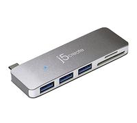 j5create USB-C 5-en-1 UltraDrive Mini Dock | Port USB 3.0 Type-A x 3 | Fentes pour Cartes mémoire USB 3.0 | 2 TB | Compatible avec Les appareils Type-C (JCD348)