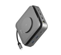 j5create USB-C Dock Dual 4K HDMI - prend en charge le double affichage 4K étendu pour Windows et M1/M2/M3 MacBook/chargeur magnétique sans fil 15W intégré/USB-A x 2/USB-C x 2/Gigabit ethernet(JCD3199)