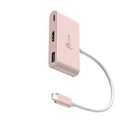 j5create USB-C vers HDMI & Type-A avec Power Delivery avec HDMI 4K, USB-A 5Gbps, PD 100W Chargement | Compatible avec MacBook Pro, Chromebook, HP, Samsung et Autres appareils Type-C(JCA379ER)