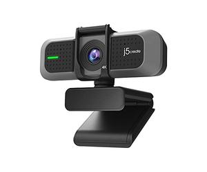 j5create Webcam Grand Angle 4K avec Microphone pour la vidéoconférence, la Diffusion en continu, l'enregistrement en Ligne, Compatible avec Zoom, Skype, Teams, OBS et Plus (JVU430)