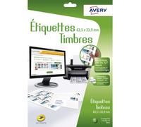 [J8159-3.FR] Avery étui 72 étiquettes adhésives blanches spécifiques pour cré...