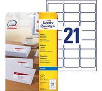 [J8160-10] AVERY ZWECKFORM [Ref:J8160-10] AVERY ZWECKFORM étiquettes adresses...