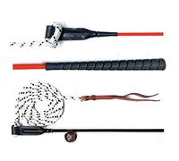 JA Horse Bâton de contact pour cheval avec corde pour l'entraînement au sol - 100/120 cm - Bâton d'équitation - Cravache longée - Bâton de carotte - Bâton de cheval - Bâton de carotte (120 cm, rouge)