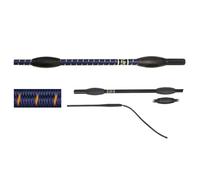 JA Horse Fleck Feldmann Balance Sports Cravache de dressage Cravache d'équitation (bleu foncé/orange, 110 cm)