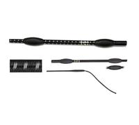 JA Horse JA0002 Fleck FELDMANN Balance Cravache de dressage bicolore avec poignée antidérapante et broche flexible en nylon (55-noir/gris argenté, 100 cm)