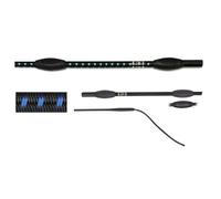 JA Horse JA0002 Fleck FELDMANN Balance Cravache de dressage bicolore avec poignée antidérapante et broche flexible en nylon (53-noir/azur, 120 cm)