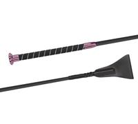 JA Horse JA0026 Fleck Silk Touch Crystal Cravache de saut pour cheval avec poignée ultra douce avec cristal (rose, 50 cm)