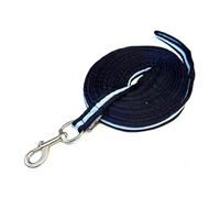 JA Horse JA4012 Longe longe pour l'équitation - Extra souple 8 m en nylon avec dragonne et mousqueton antidérapant + sac (bleu marine/bleu clair)