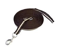 JA Horse JA4012 Longe longe pour l'équitation - Extra souple 8 m en nylon avec dragonne et mousqueton antidérapant avec sac (marron/beige)