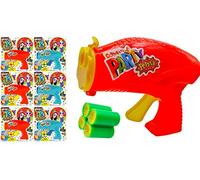 JA-RU Lot de 6 boutons-pression à confettis colorés pour enfants - Pistolet à confettis - Cadeaux de fête pour révélation du sexe, mariage, anniversaire et réveillon du Nouvel An | 955-6s