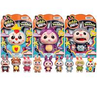 JA-RU Oddi-dahs 4930-3 Lot de 3 jouets spongieux à libération lente | Créature spongieuse à oreilles de lapin à libération lente avec un design sauvage et coloré - Objet de collection amusant et