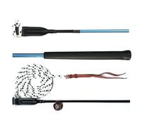 JA0035 Bâton de contact pour cheval avec corde pour entraînement au sol 100/120 cm Bâton de travail au sol Bâton d'équitation Cravache longerte Finesse Stick Carrot Horsemanship Stick (100 cm, poignée