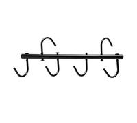 JA6014 Support mobile pour bridon et outils de jardin avec 4 crochets rotatifs (360°) Crochet de porte multifonction à suspendre sans perçage Crochet en métal pour écurie, garage et jardin (noir)