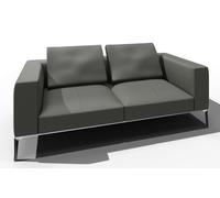 Jaan Living Canapé 2,5 places avec 2 coussins de dossier Combinaison préférentielle Walter Knoll Cuir Cashmere Slate - WALTER KNOLL 782 25 CASH SLATE