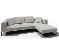 Jaan Living Canapé 3 places avec 2 coussins de dos, 2 coussins confort & 2 roulettes confort Combi A21 Walter Knoll Tissu Glint Ash - WALTER KNOLL A21 GLINT ASH