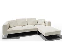 Jaan Living Canapé 3 places avec 2 coussins de dos, 2 coussins confort & 2 roulettes confort Combi A21 Walter Knoll Tissu Puro cream - WALTER KNOLL A21 PURO CREAM