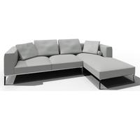 Jaan Living Canapé 3 places avec 2 coussins de dos, 2 coussins confort & 2 roulettes confort Combi A21 Walter Knoll Tissu Puro Silver - WALTER KNOLL A21 PURO SILVER