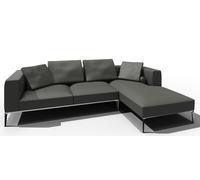 Jaan Living Canapé 3 places avec 2 coussins de dos, 2 coussins confort & 2 roulettes confort Combi A21 Walter Knoll Cuir Cashmere Slate - WALTER KNOLL A21 CASH SLATE