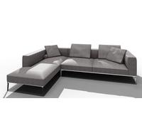 Jaan Living Canapé 3 places avec 2 coussins de dos, 2 coussins confort & 2 roulettes confort Combi A21 Walter Knoll Tissu Garbo Moonlight - WALTER KNOLL Q21 GARBO MOON