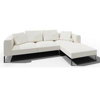 Jaan Living Canapé 3 places avec 2 coussins de dos, 2 coussins confort & 2 roulettes confort Combi A21 Walter Knoll Cuir Cashmere Light grey - WALTER KNOLL A21 CASH GREY