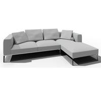 Jaan Living Canapé 3 places avec 2 coussins de dos, 2 coussins confort & 2 roulettes confort Combi A21 Walter Knoll Tissu Glint Steel - WALTER KNOLL A21 GLINT STEEL