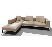 Jaan Living Canapé 3 places avec 2 coussins de dossier, 2 coussins confort & 2 roulettes confort Combi Q21 Walter Knoll - WALTER KNOLL Q21 GARBO TIMBER