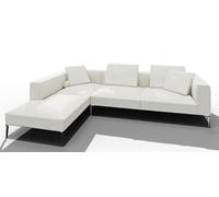 Jaan Living Canapé 3 places avec 2 coussins de dossier, 2 coussins confort & 2 roulettes confort Combi Q21 Walter Knoll Cuir Safari Chalk - WALTER KNOLL Q21 SAFARI CHALK