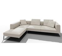 Jaan Living Canapé 3 places avec 2 coussins de dossier, 2 coussins confort & 2 roulettes confort Combi Q21 Walter Knoll Tissu Glint Stone - WALTER KNOLL Q21 GLINT STONE