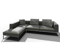 Jaan Living Canapé 3 places avec 2 coussins de dossier, 2 coussins confort & 2 roulettes confort Combi Q21 Walter Knoll Cuir Cashmere Slate - WALTER KNOLL Q21 CASH SLATE