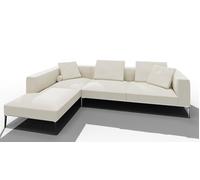 Jaan Living Canapé 3 places avec 2 coussins de dossier, 2 coussins confort & 2 roulettes confort Combi Q21 Walter Knoll Tissu Puro cream - WALTER KNOLL Q21 PURO CREAM