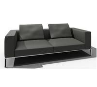 Jaan Living Canapé 3 places avec 2 coussins de dossier Combinaison préférentielle Walter Knoll Cuir Cashmere Slate - WALTER KNOLL 782 30 CASH SLATE
