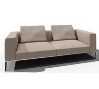 Jaan Living Canapé 3 places avec 2 coussins de dossier Combinaison préférentielle Walter Knoll Cuir Elen Taupe - WALTER KNOLL 782 30 ELEN TAUPE