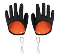 Jaarssho 1 paire de gants de pêche, accessoires de pêche, gants de pêche, anti-épines et anti-morsures, imperméables, avec 1 crochet magnétique puissant, sans danger pour différents poissons d'eau
