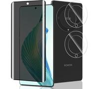 Jaavkkma 1 Pièce Verre Trempé Anti Espion pour Honor Magic 5 Lite Protection D'écran + 2 Pièces Protecteur Caméra, Dureté 9H/Anti-Spy, Protège Écran pour Honor Magic 5 Lite - Privacy Vitre Trempé