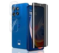 Jaavkkma 1 Pièce Verre Trempé Anti Espion pour Motorola Moto Edge 40 Neo Protection D'écran + 2 Pièces Protecteur Caméra, Dureté 9H/Anti-Spy, Protège Écran pour Moto Edge 40 Neo - Privacy Vitre Trempé