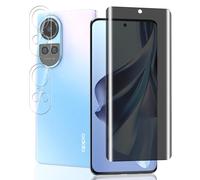 Jaavkkma 1 Pièce Verre Trempé Anti Espion pour OPPO Reno 10/10 Pro Protection D'écran + 2 Pièces Protecteur Caméra, Dureté 9H/Anti-Spy, Protège Écran pour OPPO Reno 10/10 Pro - Privacy Vitre Trempé