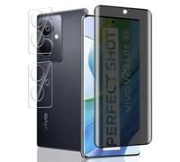 Jaavkkma 1 Pièce Verre Trempé Anti Espion pour VIVO V29 Lite 5G Protection D'écran + 2 Pièces Protecteur Caméra, Dureté 9H/Anti-Spy, Protège Écran pour VIVO V29 Lite 5G - Privacy Vitre Trempé