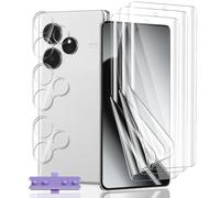 Jaavkkma 3 Pièces Protection D'écran Flexible pour Realme GT 6/6T 5G + 3 Pièces Verre Trempé Protecteur Caméra, HD/Anti-Rayures, Protection Écran pour Realme GT 6/6T 5G - Souple TPU Film
