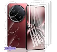 Jaavkkma 3 Pièces Protection D'écran Flexible pour VIVO X200 Ultra + 3 Pièces Verre Trempé Protecteur Caméra, HD/Anti-Rayures, Protection Écran pour VIVO X200 Ultra - Souple TPU Film