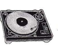 JAB Seller Écusson thermocollant à coudre ou à repasser Motif tourne-disque DJ Record Musique Old School