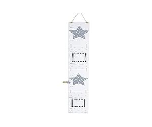 Jabadabado Toise de Croissance avec étoiles décoratives - 12 cm de Long x 80 cm de Hauteur - Gris