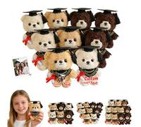 JABECODIFA 3 à 18 Pièces Petit Ourson en Peluche Personnalisé Diplômé avec Texte Photo 12cm, Small Graduation Teddy Bear Personnalisables Cadeau pour Enfants et Adultes Fête de Fin d Année Maternelle
