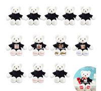 JABECODIFA Lot de 12 Ours en Peluche Personnalisés de 30cm avec Photo et Nom, pour Noël, Un Mariage, Cadeau Classe Offert par Un Professeur