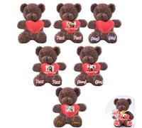 JABECODIFA Lot de 6 Ours en Peluche Personnalisés de 30cm avec Cœur, avec Photo et Texte, pour la Saint-Valentin, Un Anniversaire, Une Fête Prénatale ou Un Mariage