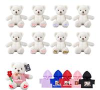 JABECODIFA Lot de 8 Ours en Peluche Personnalisés de 30cm avec Photo et Texte, pour la Saint-Valentin, Un Anniversaire, Une Fête Prénatale ou Un Mariage